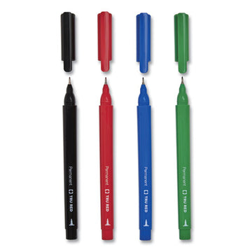 TRU RED™ Permanent Marker, Pen-style, Extra-fine Needle Tip, Assorted Colors, 12-pack freeshipping - TVN Wholesale